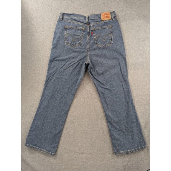 Levis 550 Jeans Womens Size 16 Blue Relaxed Boot Cut High Rise Comfort Stretch - Picture 8 of 14